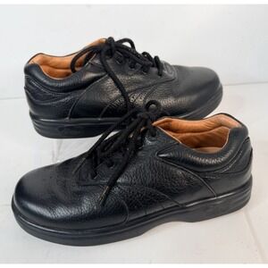 Dr. Comfort Lindsey Black Leather Lace Up Comfort Shoes Womens 6.5W Wide